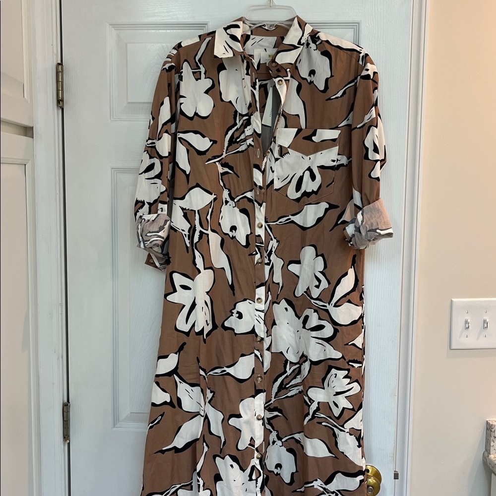 Anthropologie Floral Button-Up Dress